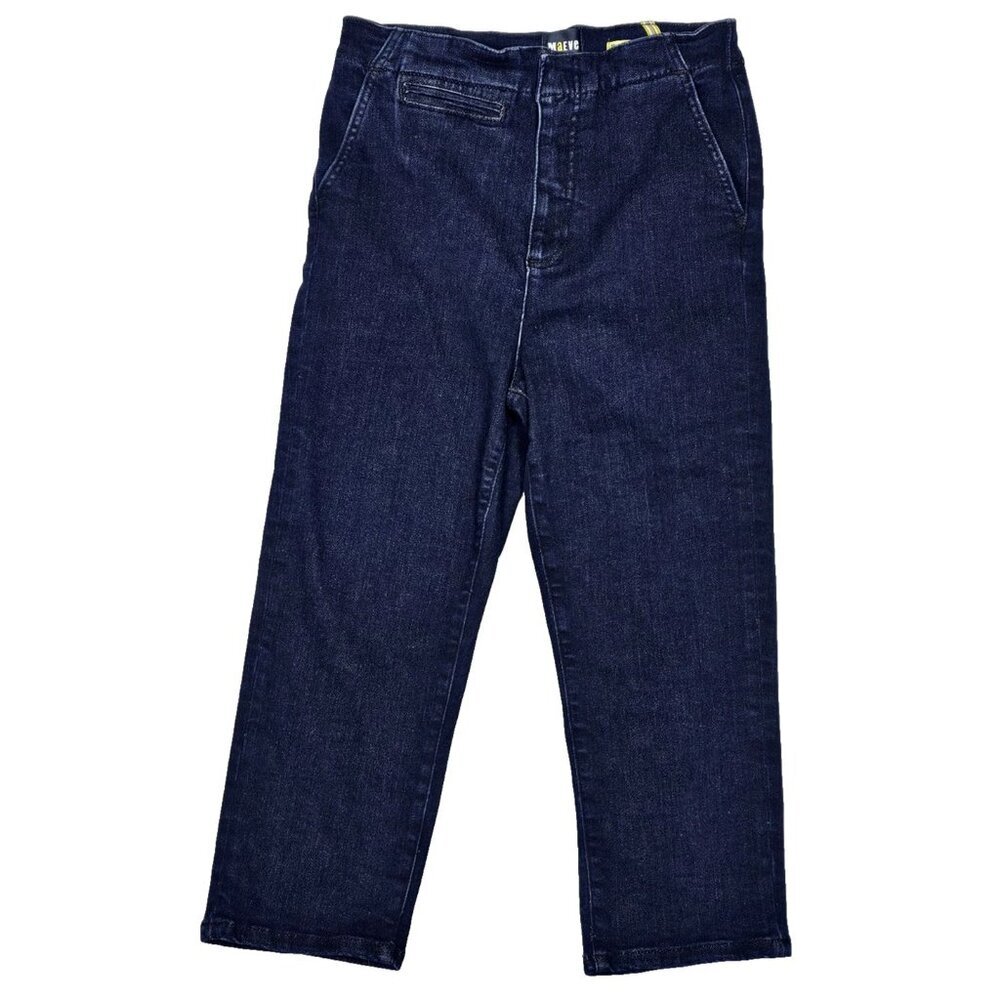 Maeve By Anthropologie Womens Size 29 Blue Jeans Dark Denim Cropped Straight Leg